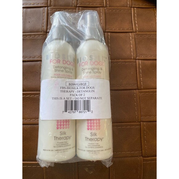Bio silk for pets silk therapy detangling & shine spray set of two 8 Fl Oz NWT - Picture 7 of 11